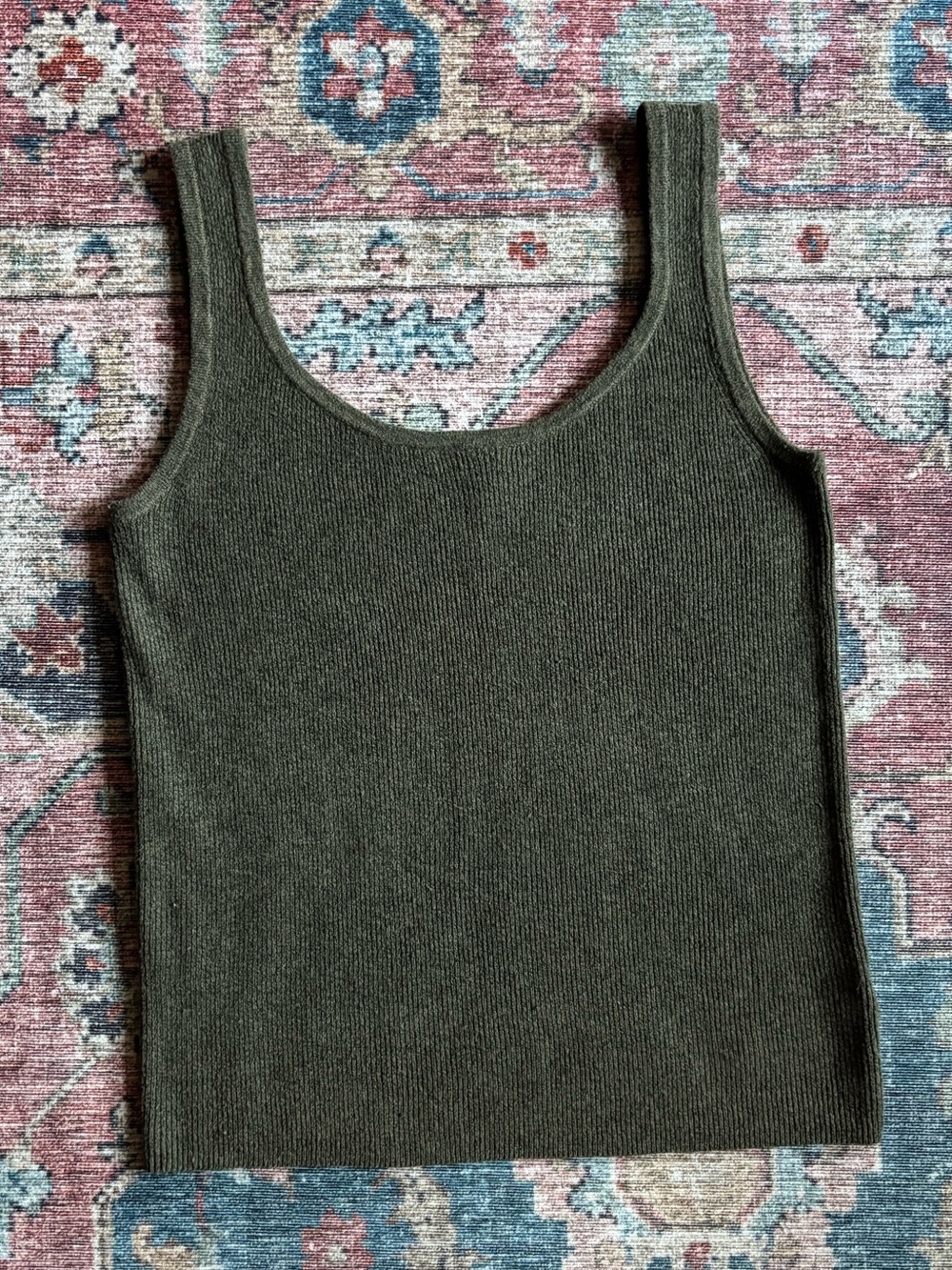 A New Day olive green sweater tank size small